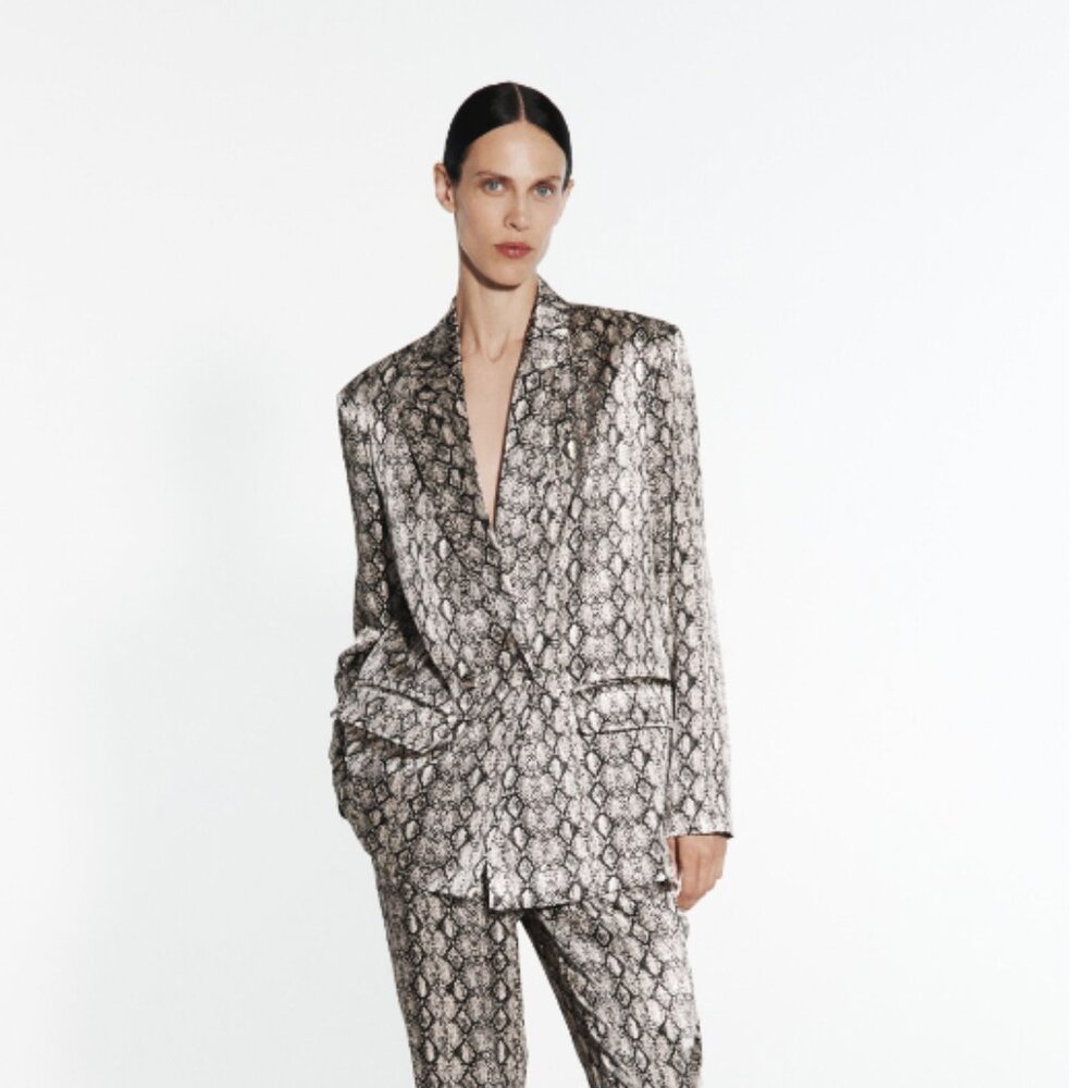 Zara Fluid Animal Print Blazer - NWT